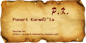 Ponert Karméla névjegykártya